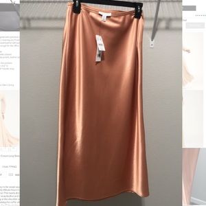 Topshop satin midi skirt w slots on sides